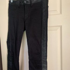Hudson Size 27 Jeans with leather waist band and sides